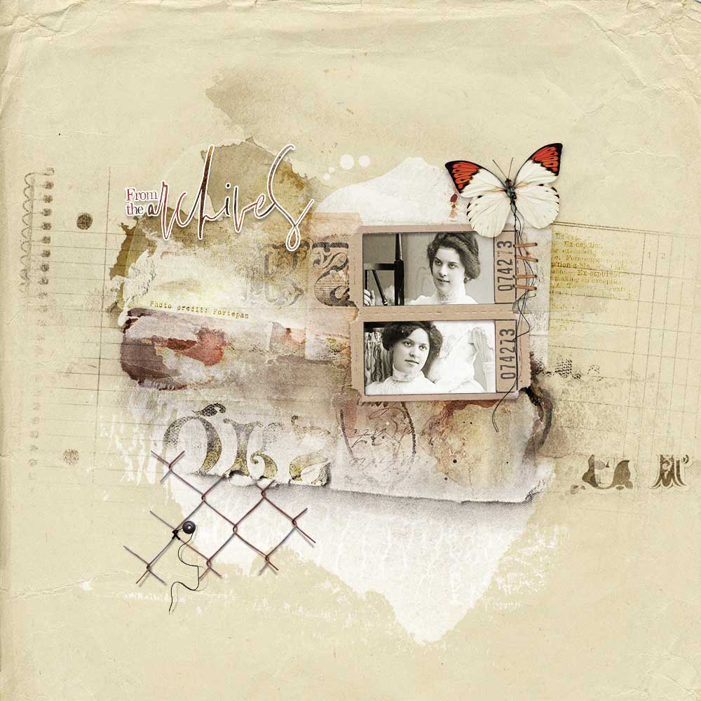 Anna Aspnes Designs ArtPlay Archive Collection From The Archives Heritage Digital Scrapbook and Photo Artistry Page Inspiration by Dorina Petrovics