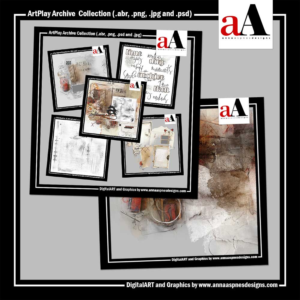 ArtPlay Archive Collection for Digital Scrapbooking and Photo Artistry by Anna Aspnes Designs