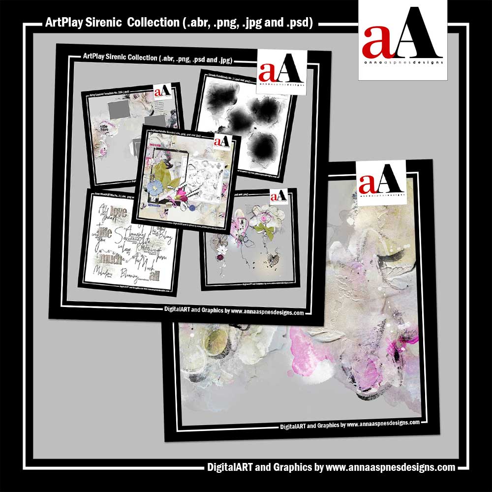 ArtPlay Sirenic Collection Digital Scrapbook and Photo Artistry Page Assets, Supplies and Products by Anna Aspnes Designs
