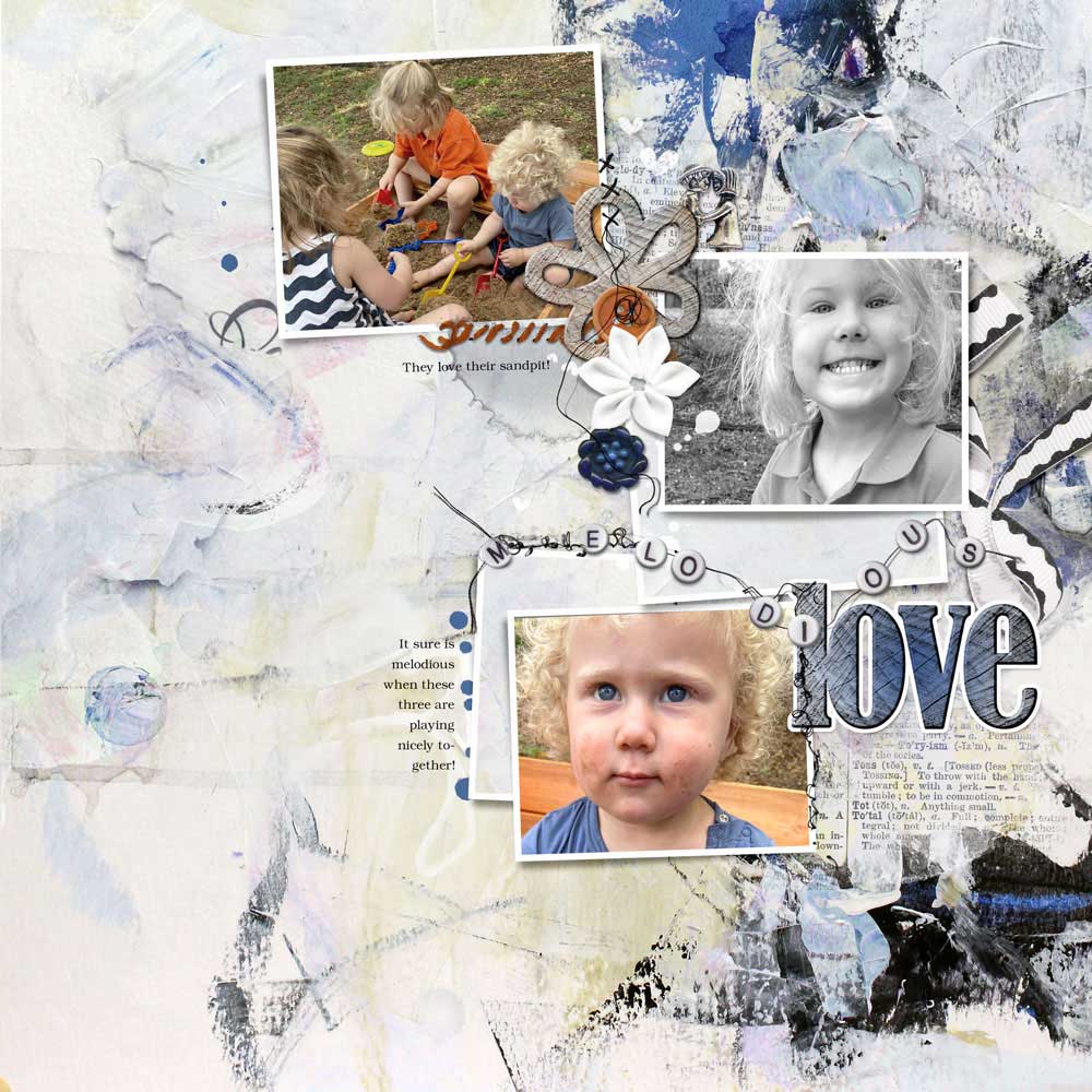 Anna Aspnes Designs ArtPlay Sirenic Collection Grandchildren Family Digital Scrapbook and Photo Artistry Page Inspiration by Michelle James