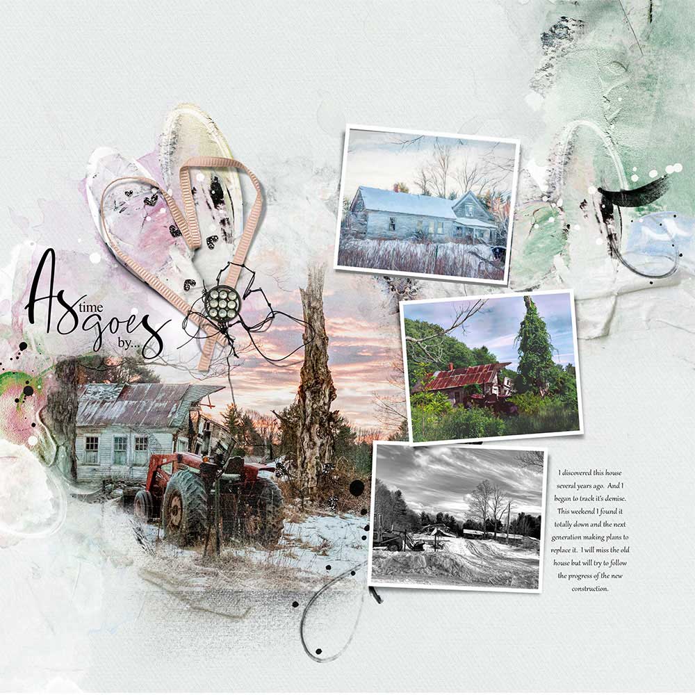 Anna Aspnes Designs ArtPlay Sirenic Collection As Time Goes By Digital Scrapbook and Photo Artistry Page Inspiration by Joan Robillard