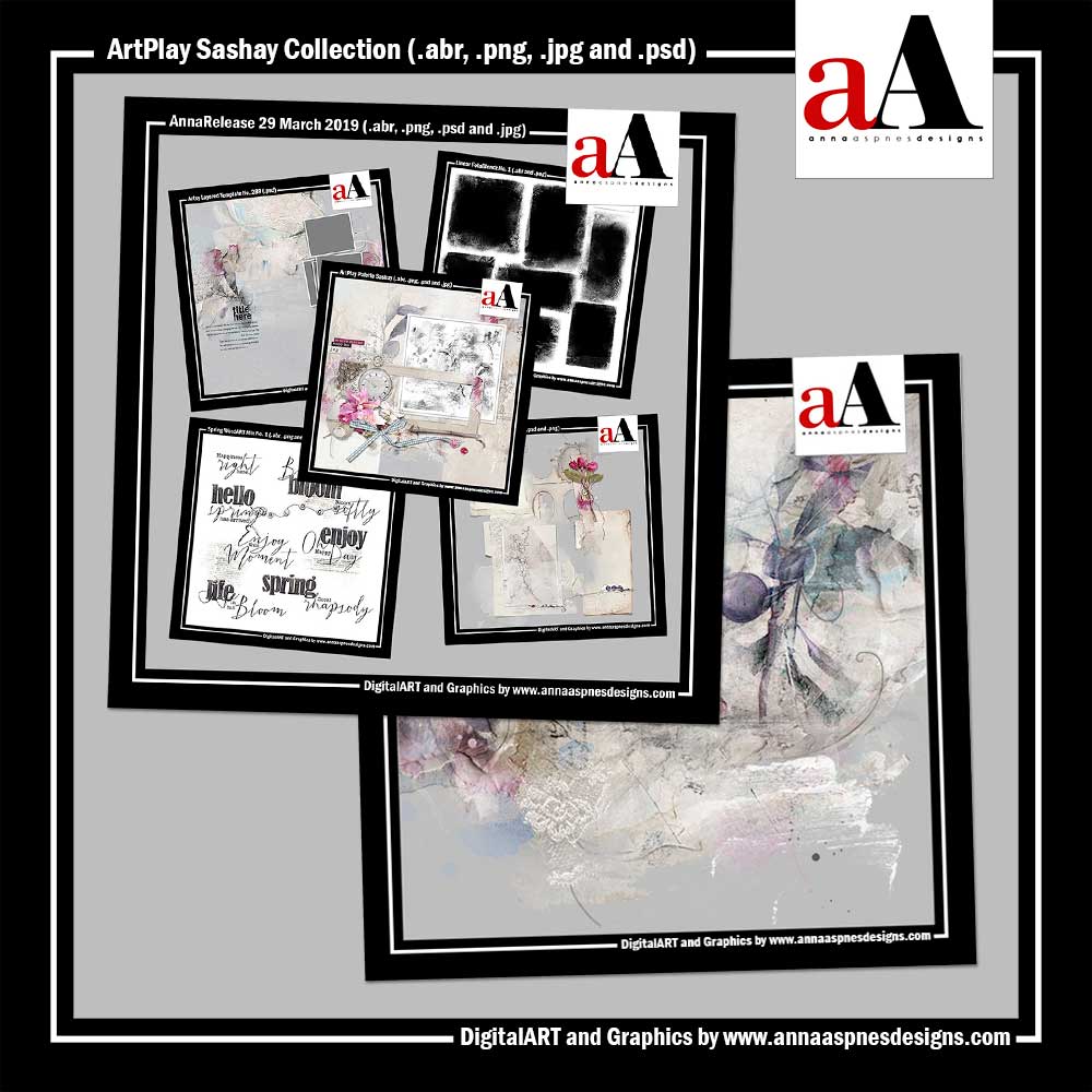 ArtPlay Sashay Collection for Digital Scrapbooking and Photo Artistry by Anna Aspnes Designs