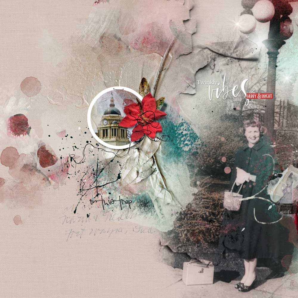 ArtPlay Tinselry Collection Inspiration Christmas Heritage Digital Scrapbook Page by Marnie Morgan