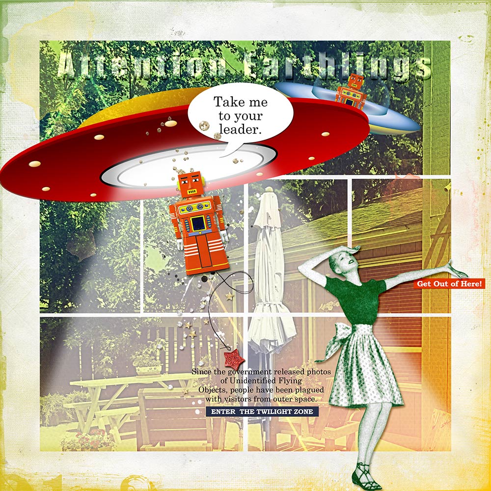 More Ways to Use Stitched Templates - Attention Earthlings by Barb Houston