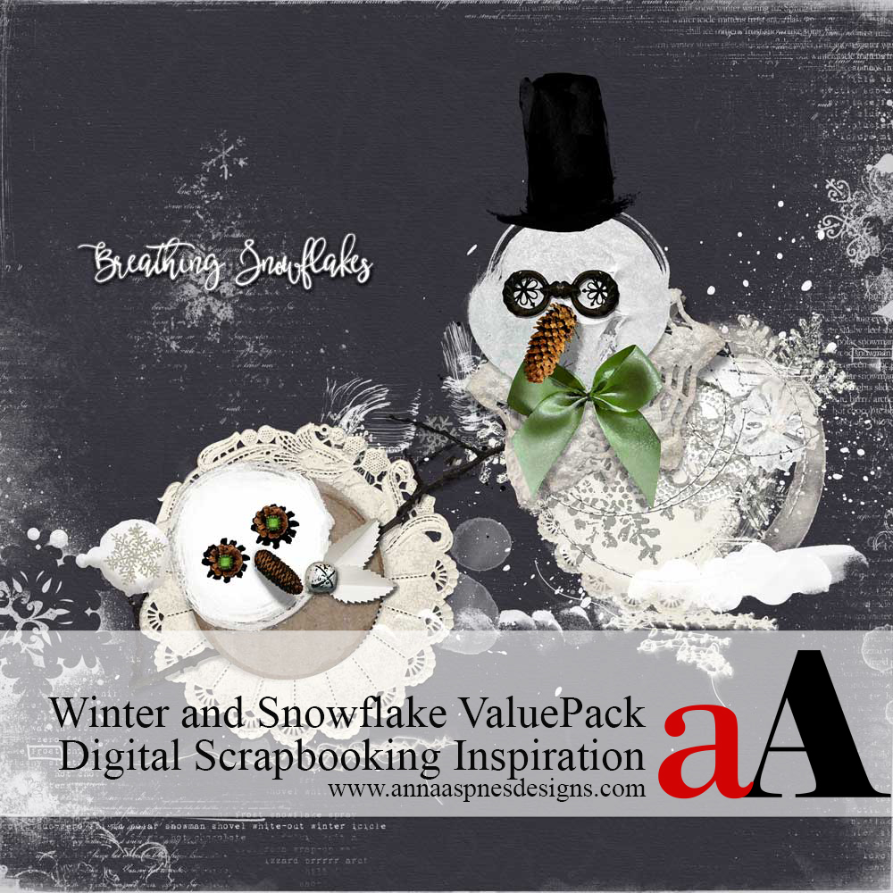 Winter and Snowflake ValuePack Digital Scrapbooking Inspiration