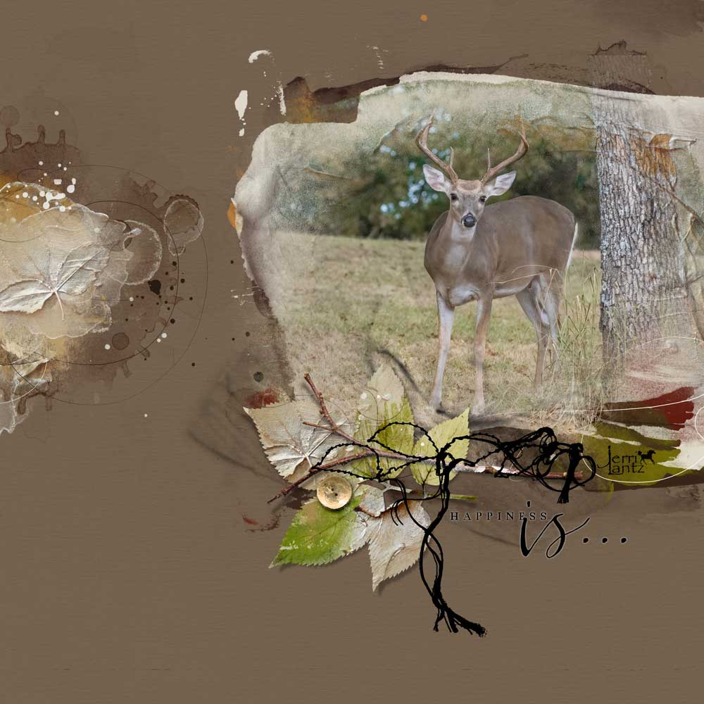 ArtPlay Palette Autumn Rust Collection Deer Digital scrapbooking Page by Jerri Lantz