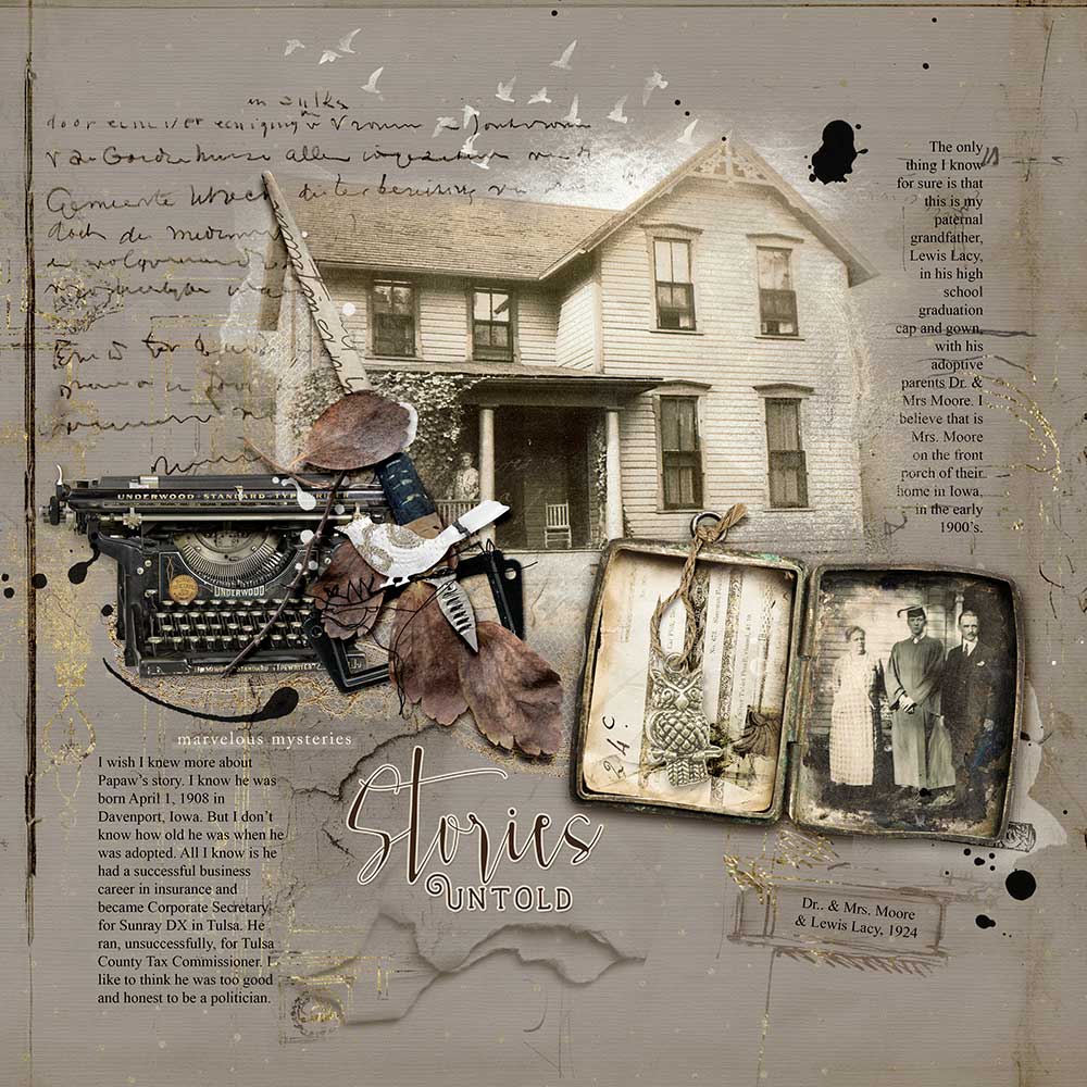 ArtPlay Uncanny Collection Inspiration Stories Untold Digital Scrapbooking and Photo Artistry Page by Susan Lacy