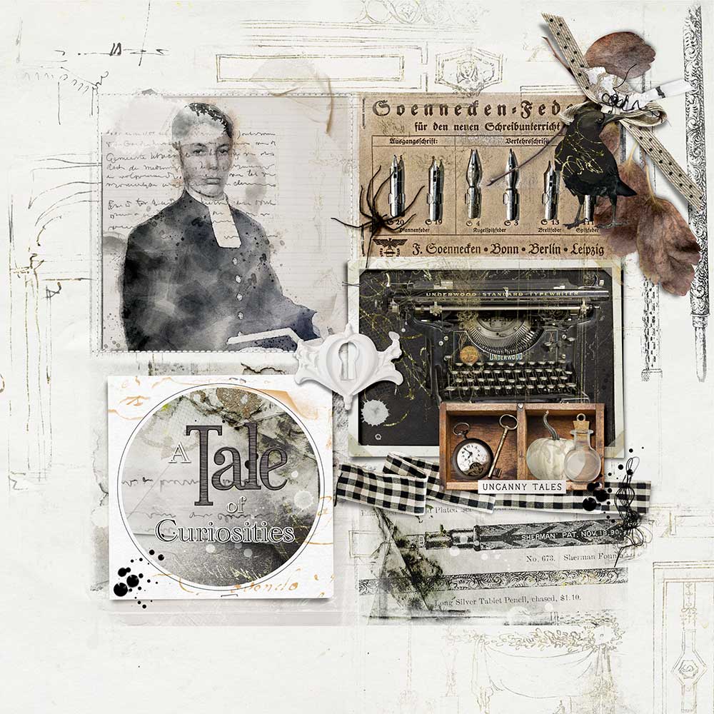 ArtPlay Palette Collection Uncanny Inspiration Tale Curiosities Heritage Digital Scrapbooking Page by Viv Halliwell