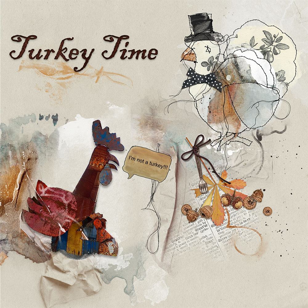 ArtPlay Epiphany Collection Inspiration Turkey Time Digital Scrapbooking Page by Joan Robillard