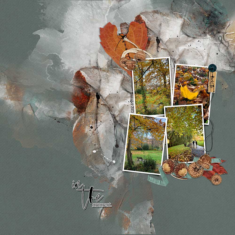 ArtPlay Epiphany Collection Inspiration Leaves Digital Scrapbooking Page by Viv Halliwell