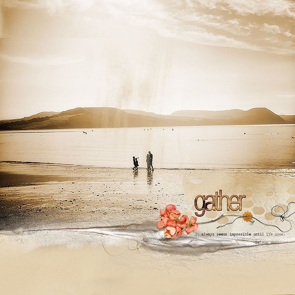 ArtPlay Gather in Peace Collection The Beach Digital Scrapbooking Page by Viv Halliwell