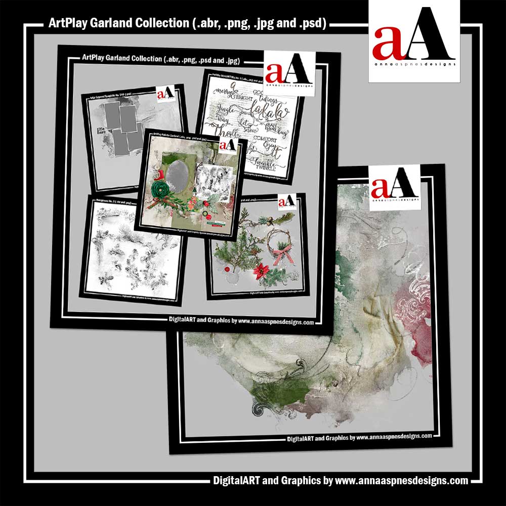 ArtPlay Garland Collection for Digital Scrapbook and Photo Artistry by Anna Aspnes Designs