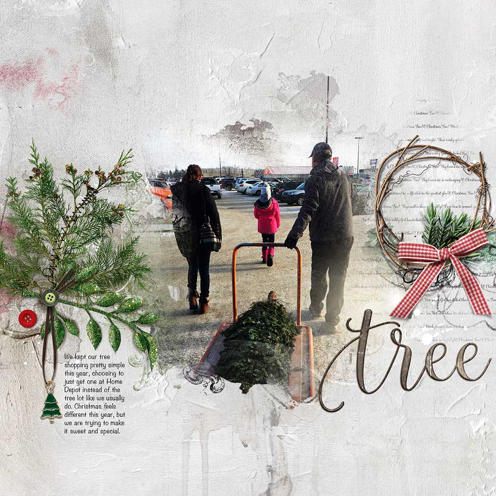 ArtPlay Garland Collection Inspiration Getting the Tree Digital Scrapbook Page by Heather Prins