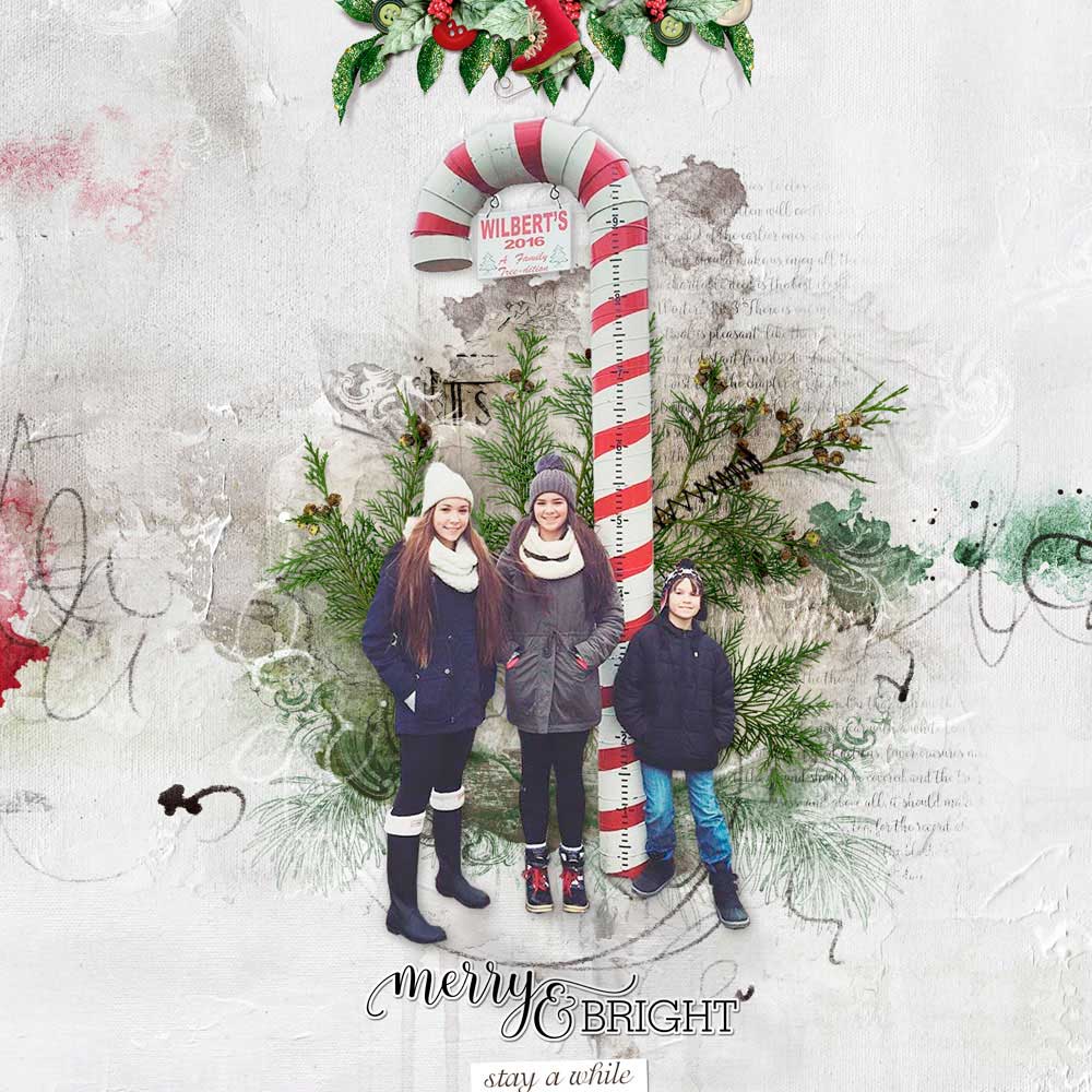 ArtPlay Garland Collection Inspiration Merry & Bright Digital Scrapbook Page by Miki Krueger
