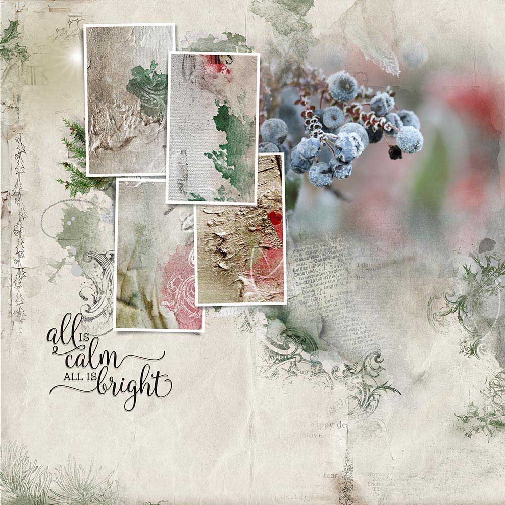 ArtPlay Garland Collection Inspiration Winter Foliage Digital Scrapbook Page by Ulla-May Berndttson