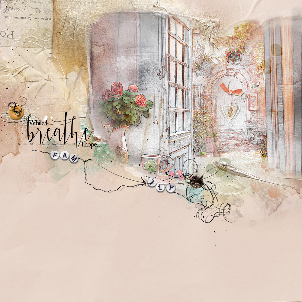 ArtPlay Gather in Peace Collection Breathe Digital Scrapbooking Page by Pam Parmer
