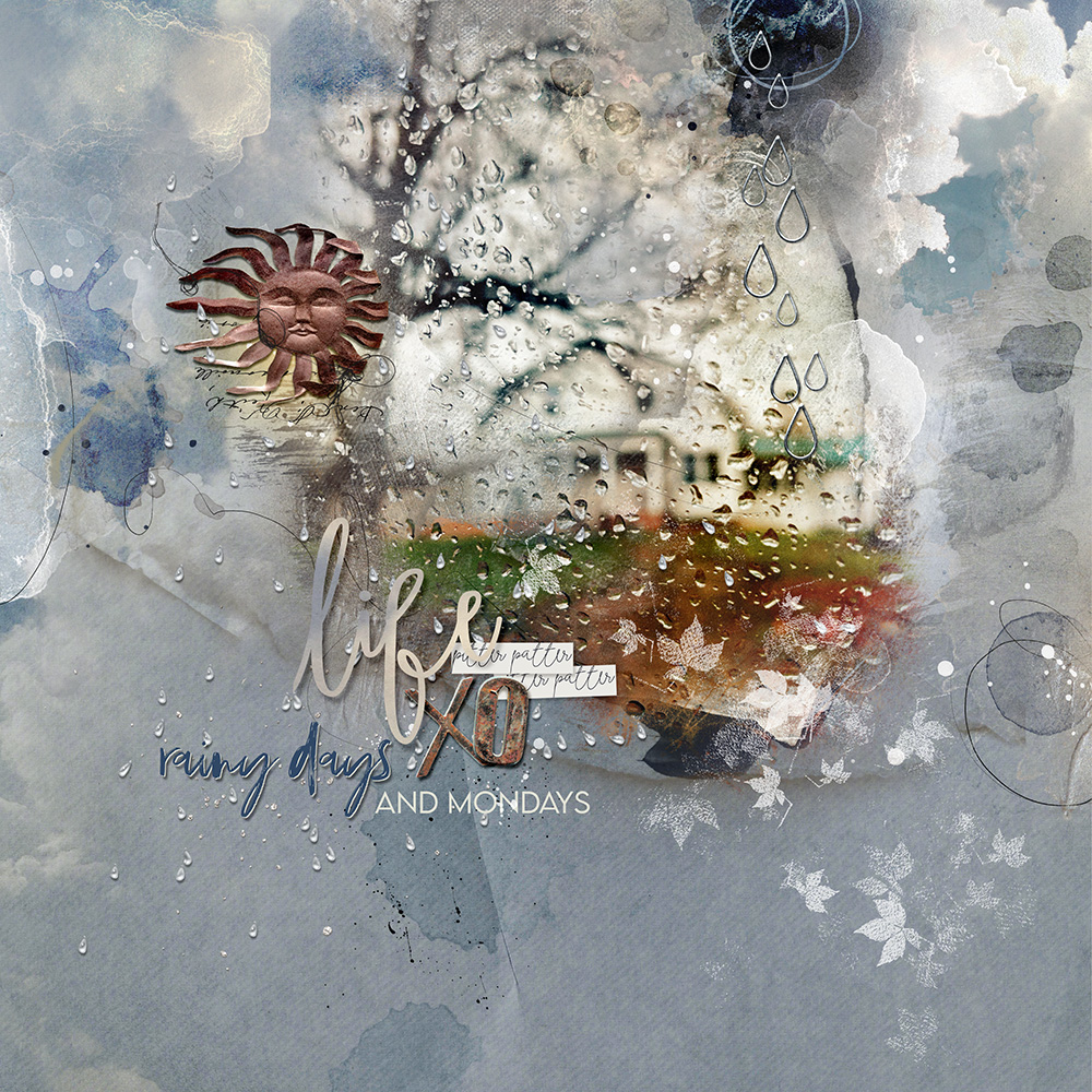 ArtPlay Inclement Collection Inspiration Rainy Days Digital Scrapbooking Page by Miki Krueger