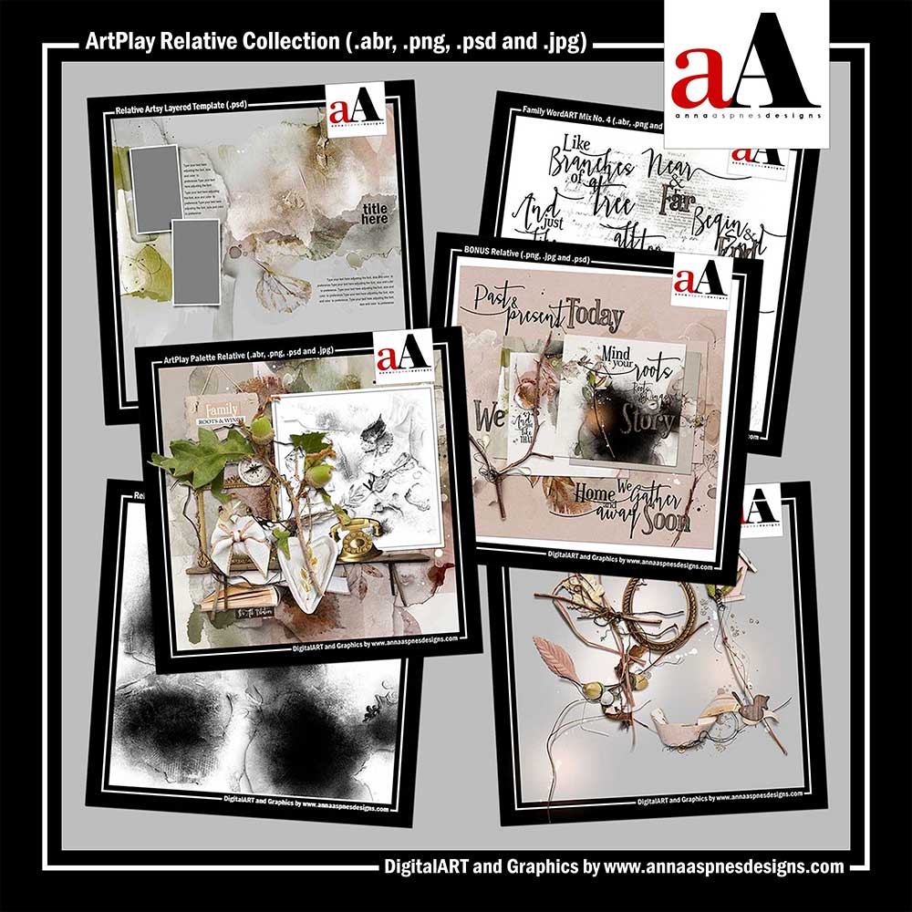 ArtPlay Relative Collection Digital Scrapbook Product by Anna Aspnes Designs