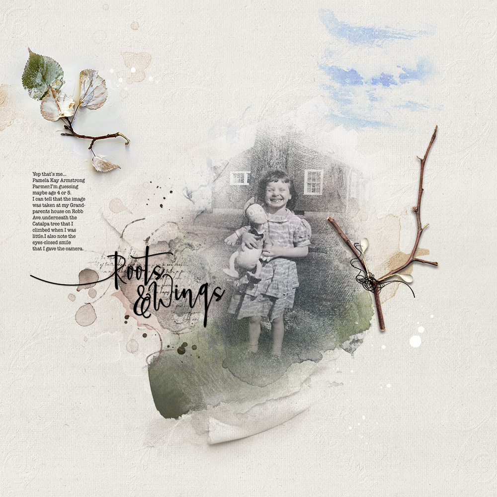 ArtPlay Relative Collection Inspiration Roots and Wings Digital Scrapbook Page by Pam Parmer