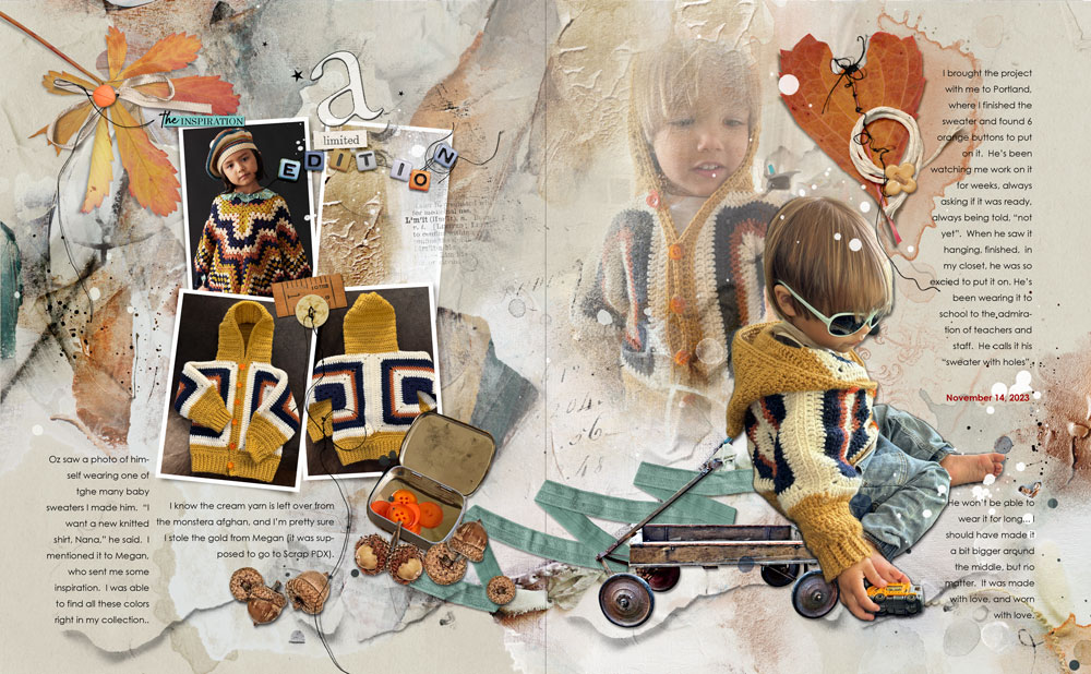 ArtPlay Epiphany Collection Inspiration Sweater Digital Scrapbooking Page by Diane Weber