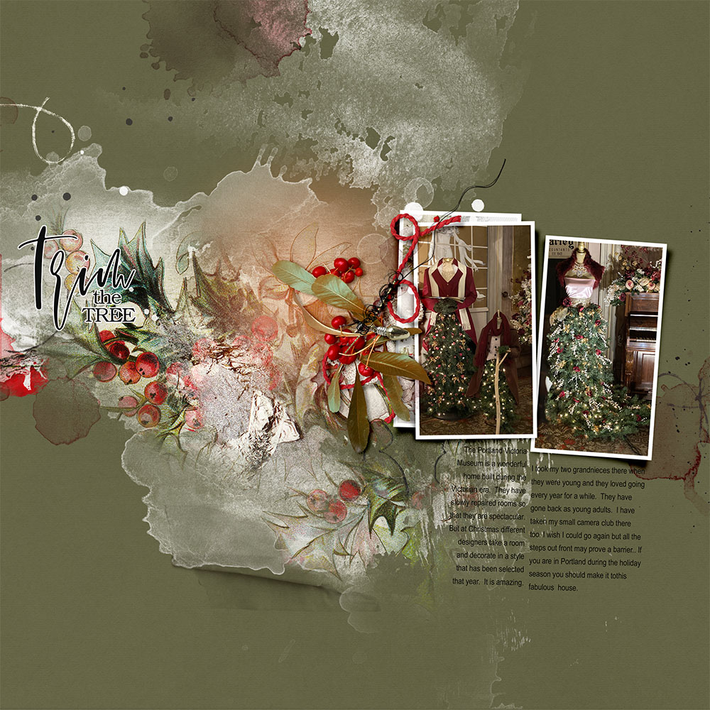 ArtPlay Kristtorn Collection Inspiration Christmas Digital Scrapbook Page by Joan Robillard
