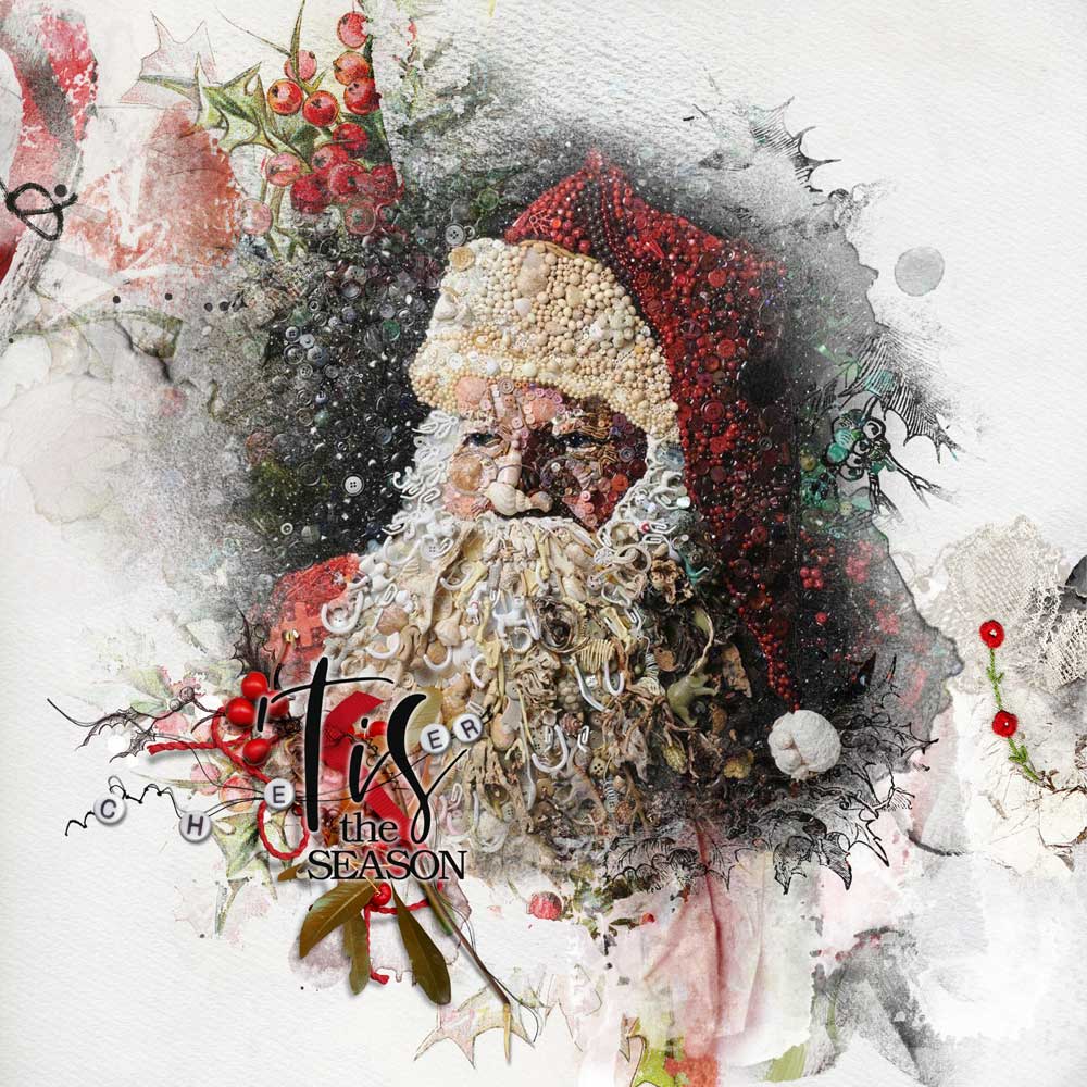 ArtPlay Kristtorn Collection Inspiration Santa Father Christmas Digital Scrapbook Page by Jerri Lantz