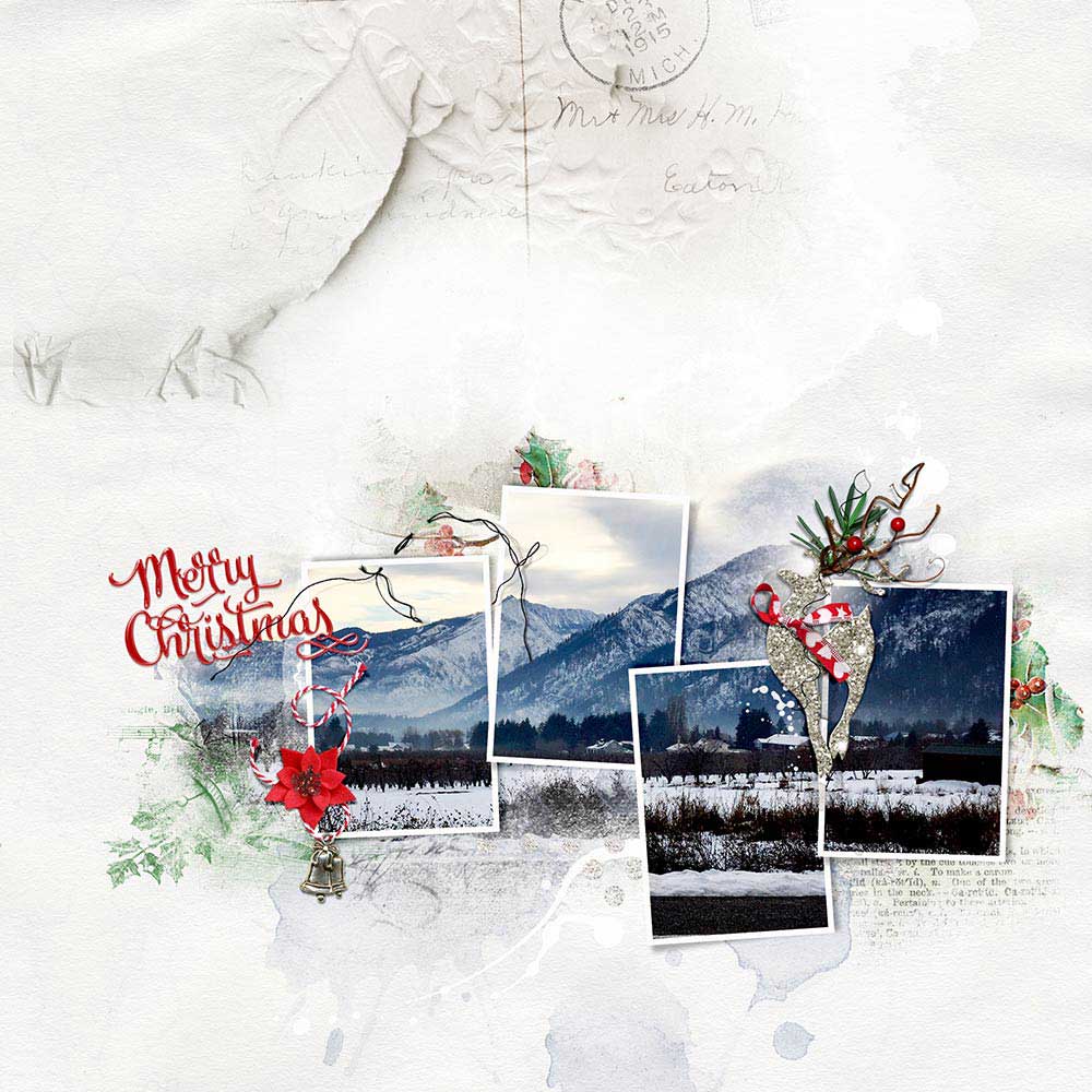 ArtPlay Silver Bells Collection Inspiration Merry Christmas Digital Scrapbook Page by Barbara Houston