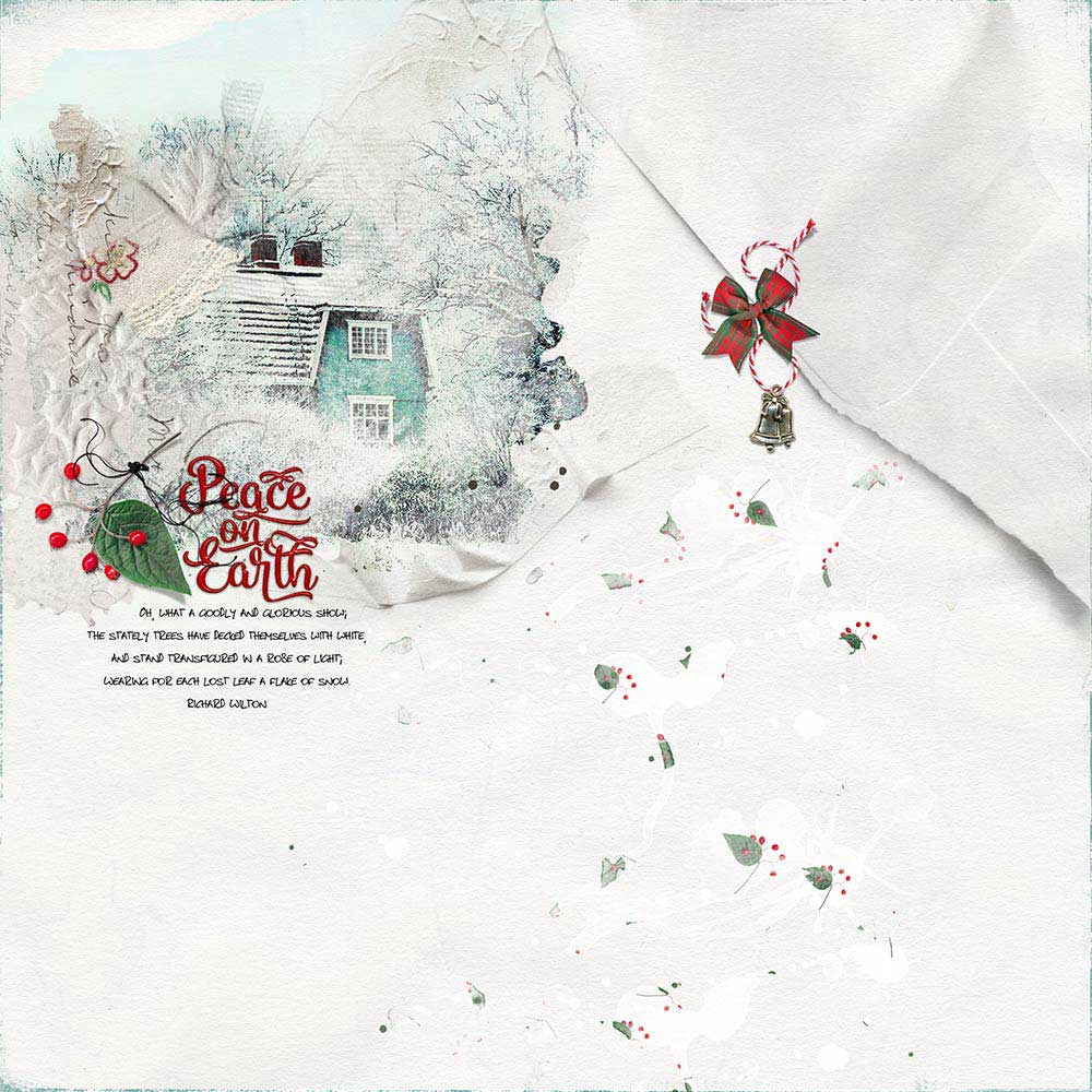 ArtPlay Silver Bells Collection Inspiration Peace on Earth Digital Scrapbook Page by Barbara Houston