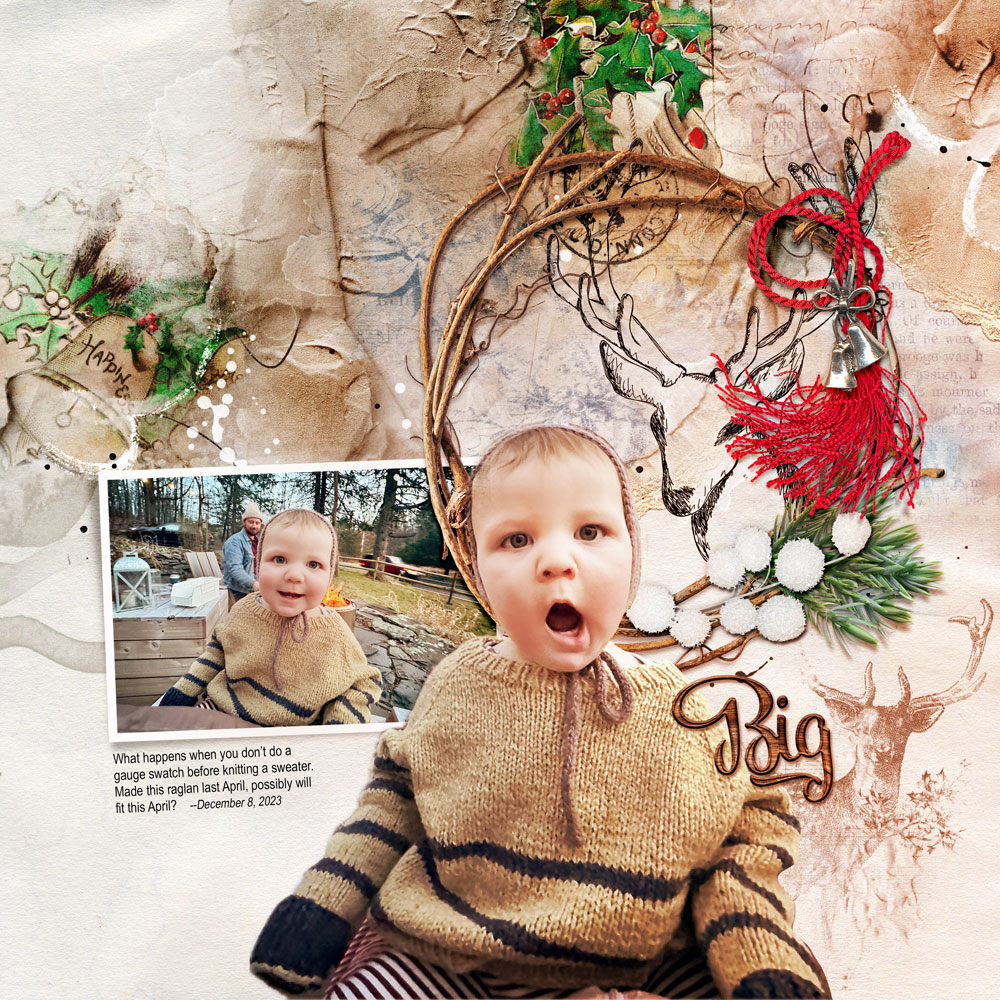 ArtPlay Silver Bells Collection Inspiration Big Christmas Digital Scrapbook Page by Laura Tringali Holmes
