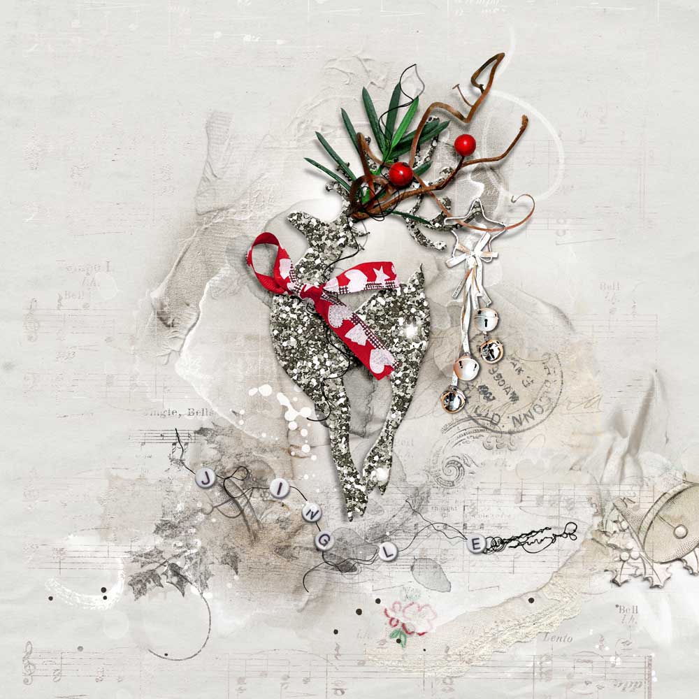 ArtPlay Silver Bells Collection Inspiration Jingle Bells Digital Scrapbook Page by Jerri Lantz
