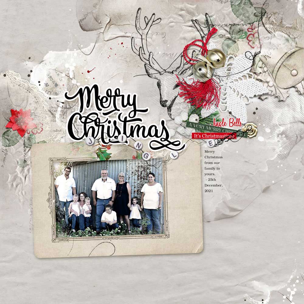 ArtPlay Silver Bells Collection Inspiration Merry Christmas Digital Scrapbook Page by Michelle James