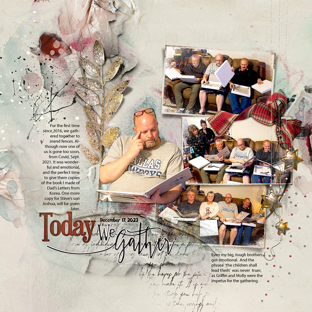 ArtPlay Tinselry Collection Inspiration Gather Christmas Digital Scrapbook Page by Suan Lacy