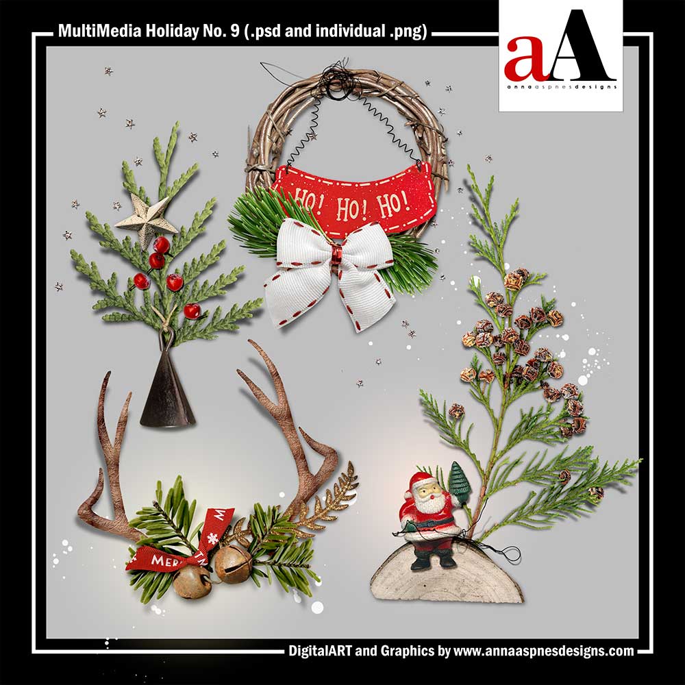 ArtPlay Tannenbaum Collection MultiMedia Holiday Mix No. 9 Digital Scrapbook and Photo Artistry Graphics, Assets and Products by Anna Aspnes Designs
