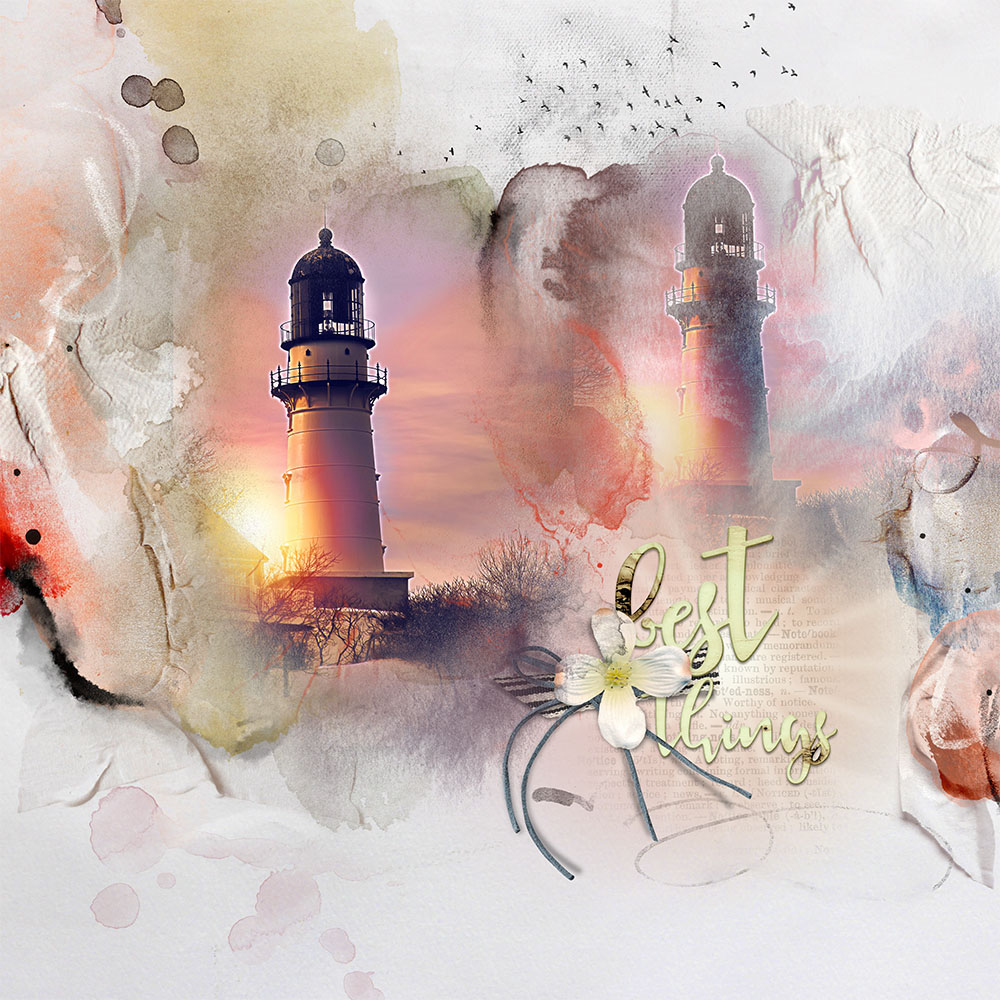 ArtPlay Anaphora Collection Lighthouse Digital Scrapbook and Photo Artistry Page Inspiration by Joan Robillard
