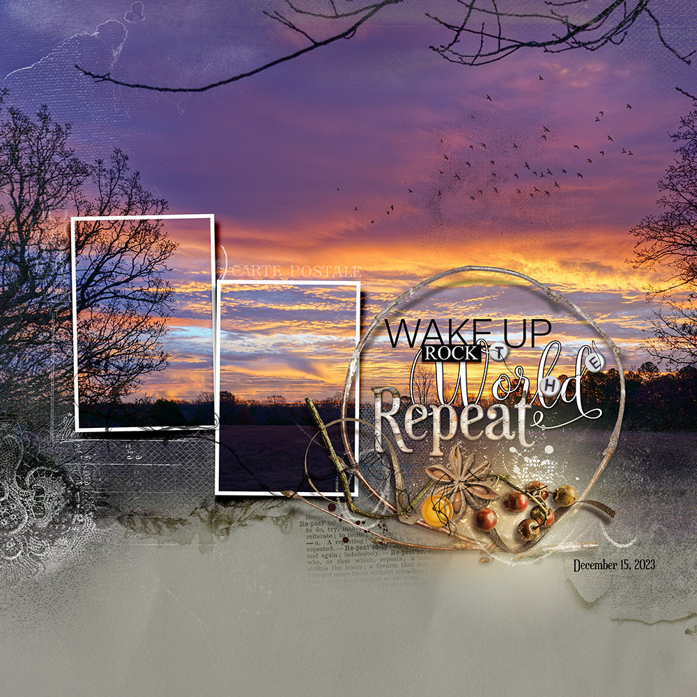 ArtPlay Anaphora Collection Sunrise Digital Scrapbook and Photo Artistry Page Inspiration by Susan Lacy