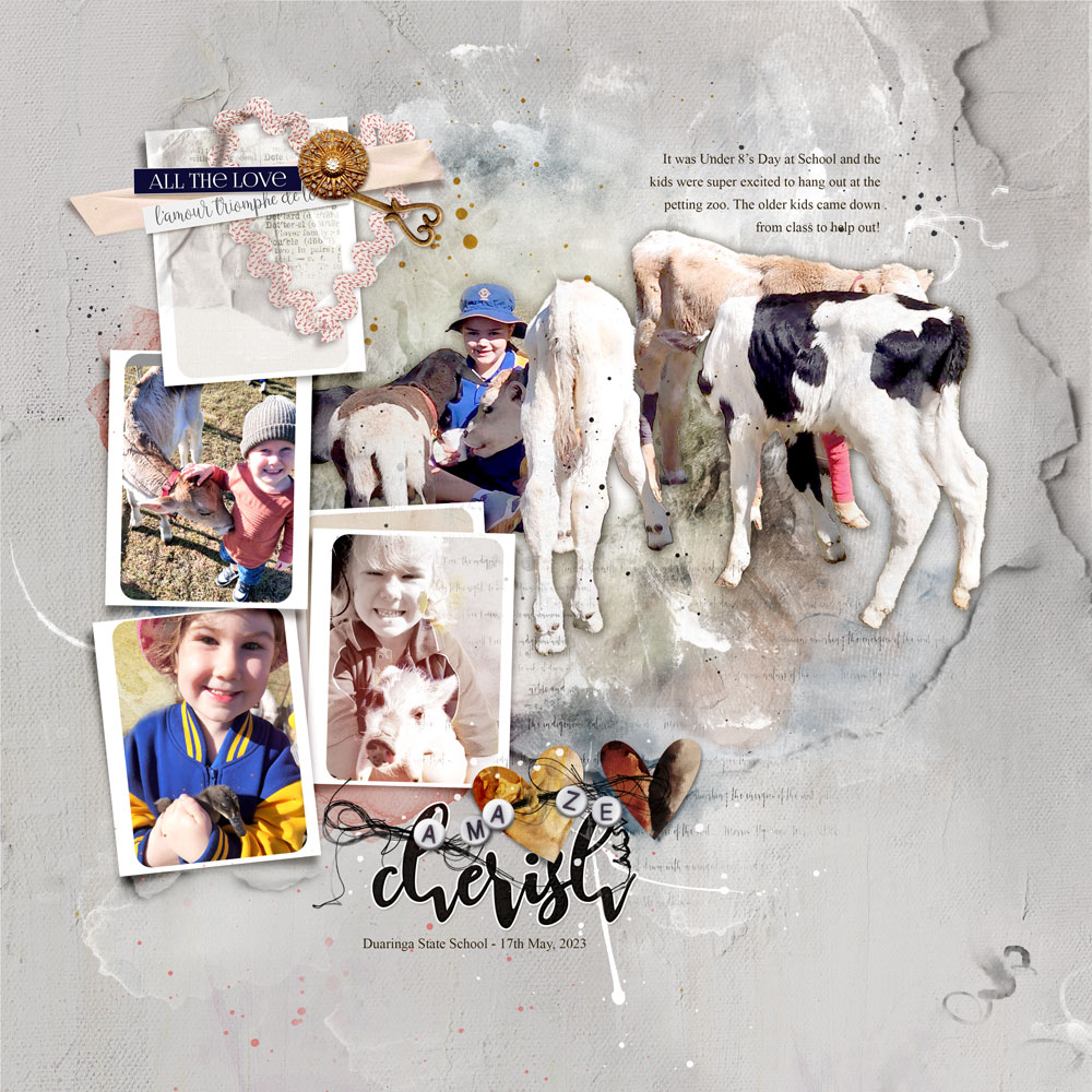ArtPlay L’Amour Collection Cherish Family Digital Scrapbook and Photo Artistry page by Michelle James