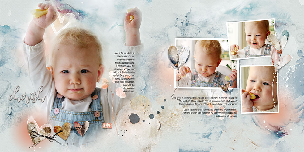 ArtPlay L’Amour Collection Cherish Double Digital Scrapbook and Photo Artistry page by Ulla-May Berndtsson