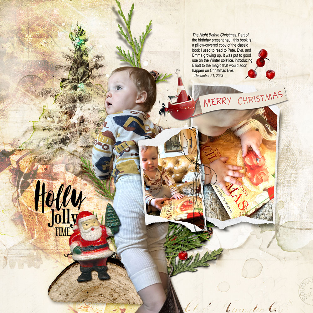 ArtPlay Tannenbaum Collection Inspiration Winter Solstice Christmas Digital Scrapbook Page by Laura Tringali Holmes