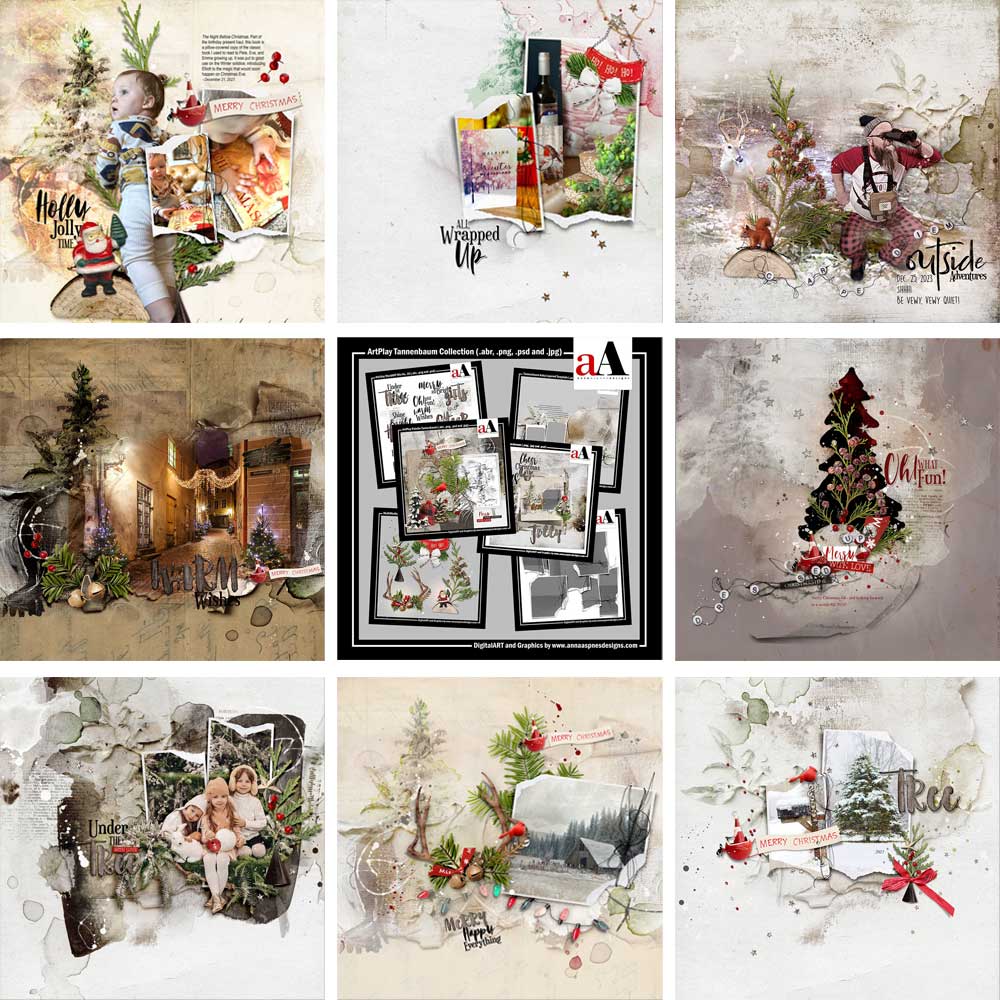 ArtPlay Tannenbaum Collection Inspiration for Digital Scrapbooking, Photo Artistry and Photo Book Making