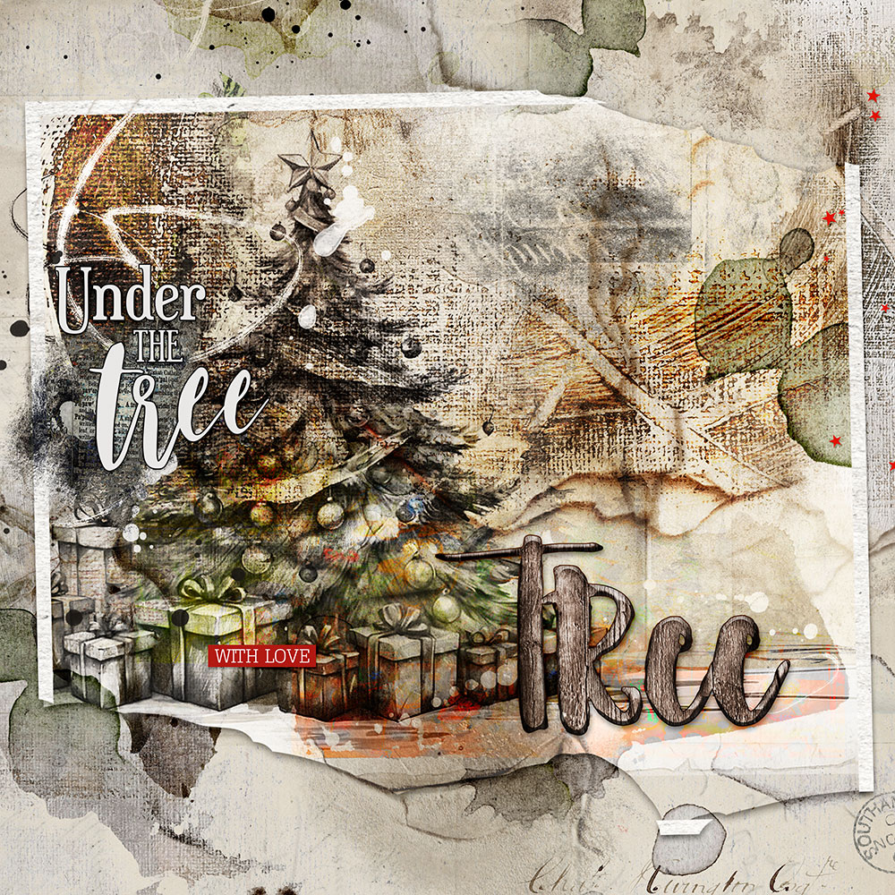 ArtPlay Tannenbaum Collection Inspiration Under the Christmas Tree Digital Scrapbook Page by Ulla-May Berndtsson