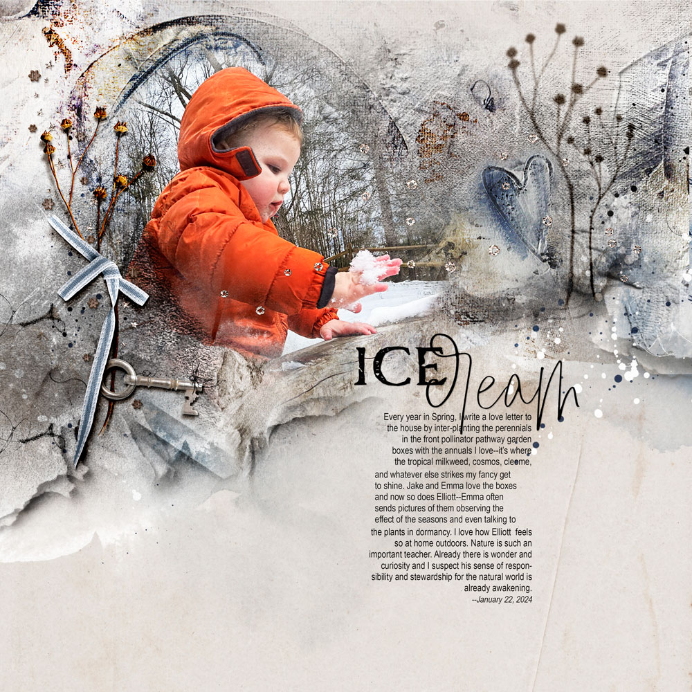 ArtPlay Enigma Collection Ice Baby Digital Scrapbook and Photo Artistry page by Laura Tringali-Holmes