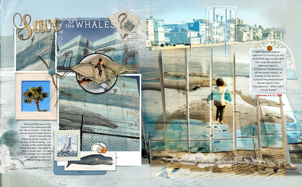 ArtPlay Glacial Collection Save the Whales Digital Scrapbook and Photo Artistry Page Inspiration by Diane Weber