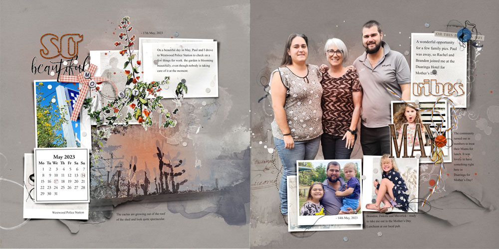 ArtPlay Brumal Collection Family Double Page Spread Digital Scrapbook and Photo Artistry Inspiration by Michelle James