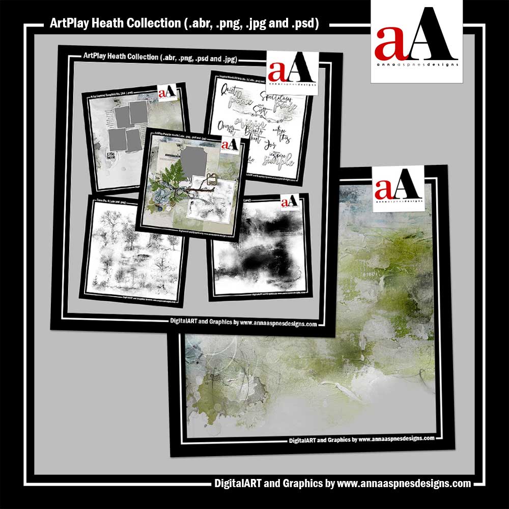 ArtPlay Heath Collection Digital Assets and Supplies for Digital Scrapbooking, Photo Books and Artistry by Anna Aspnes Designs