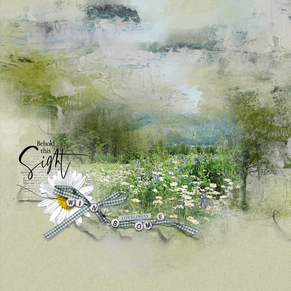 ArtPlay Heath Collection Mountain Summer Digital Scrapbook and Photo Artistry Page by Kim Pay