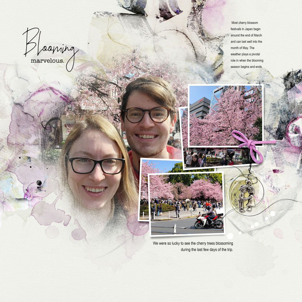 Anna Aspnes Designs ArtPlay Sirenic Collection Blossoms Family Digital Scrapbook and Photo Artistry Page Inspiration by Kim Pay