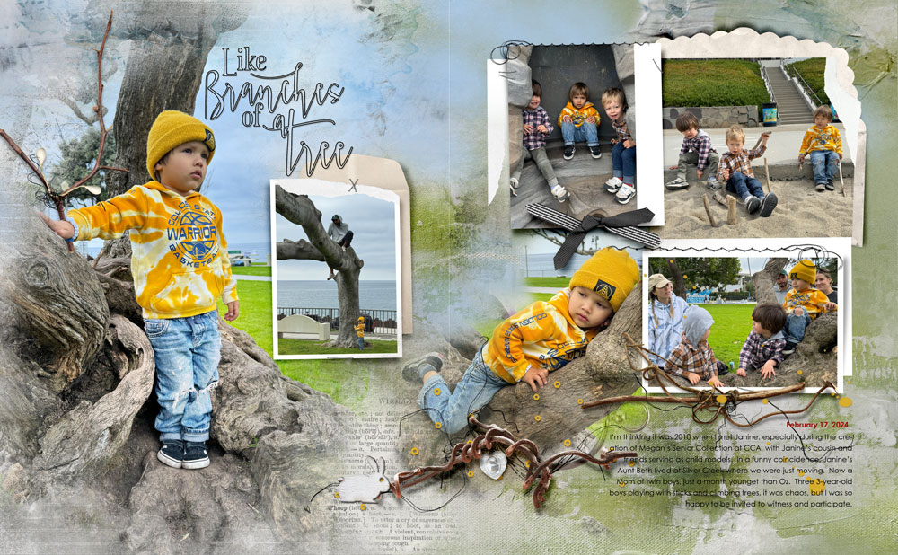 Anna Aspnes Designs ArtPlay Heath Collection Branches of a Tree Family Digital Scrapbook and Photo Artistry Page Inspiration by Diane Weber
