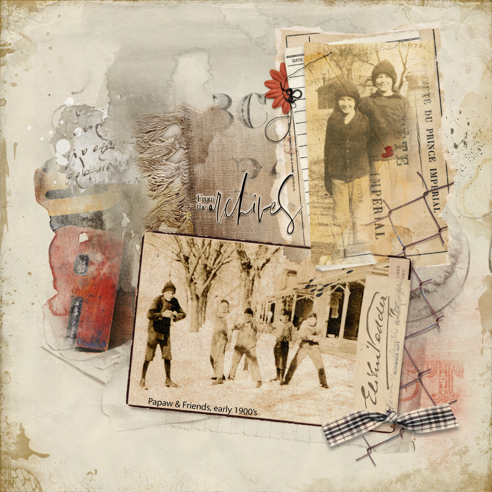 Anna Aspnes Designs ArtPlay Archives Collection Into The Archives Heritage Family Digital Scrapbook and Photo Artistry Page Inspiration by Susan Lacy