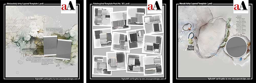 Photoshop Templates for Art Journaling Pages from Digital Art and Graphics by Anna Aspnes Designs
