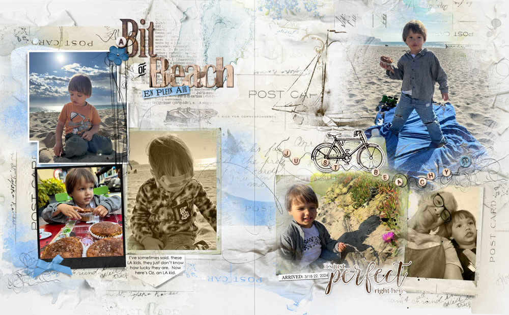 Anna Aspnes Designs ArtPlay Arrive Collection Beach Family Digital Scrapbook and Photo Artistry Page Inspiration by Diane Weber